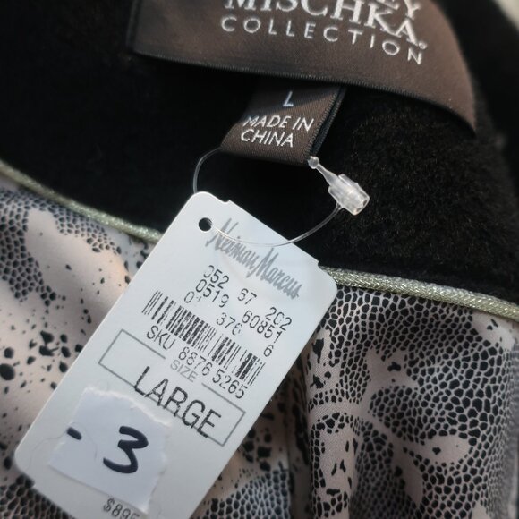 NWT Women Badgley Mischka Black Mix Media Wool Alpaca Leather Trim Olivia Coat L - Picture 14 of 16